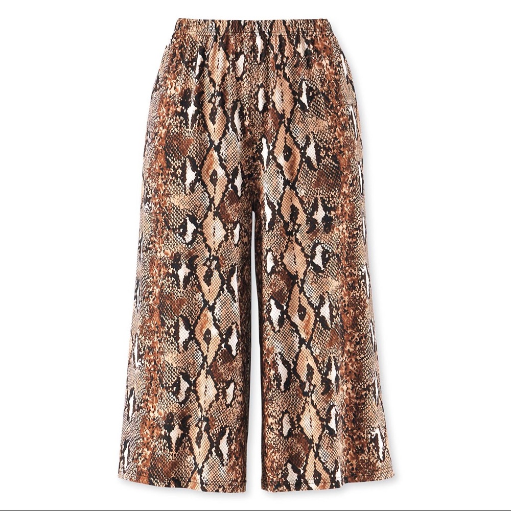 Boohoo Jersey Snakeprint capris/gauchos